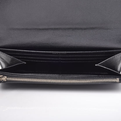 Saint Laurent Grain De Poudre Studded Classic Marquage Flap Wallet Black 7 of 10