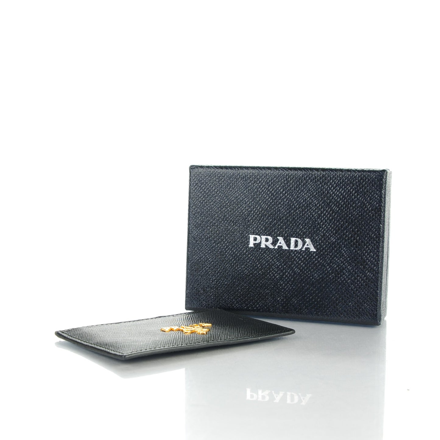 Saffiano Metal Card Case Black