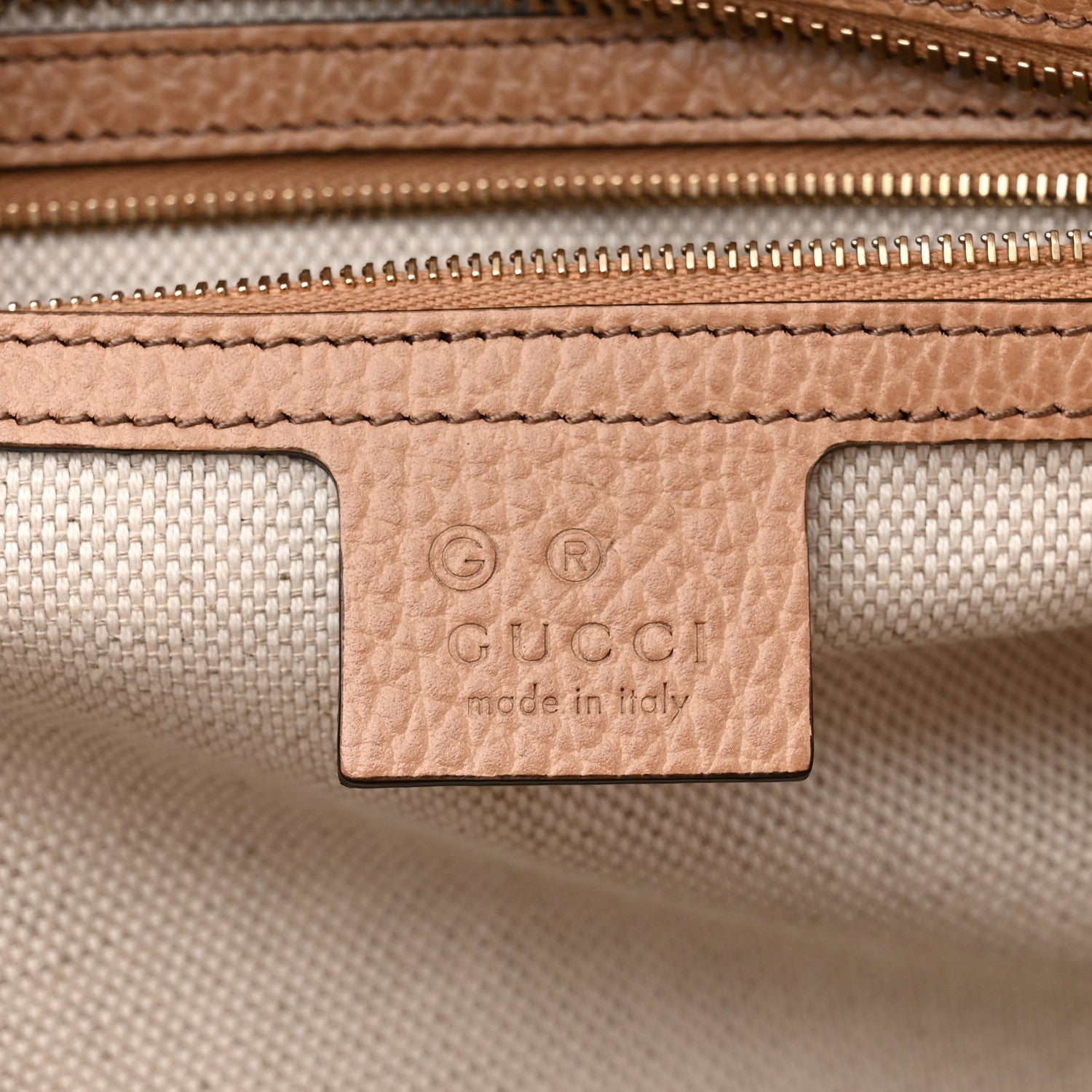 Gucci Dollar Calfskin Large Soho Top Handle Satchel Camelia 6 of 10