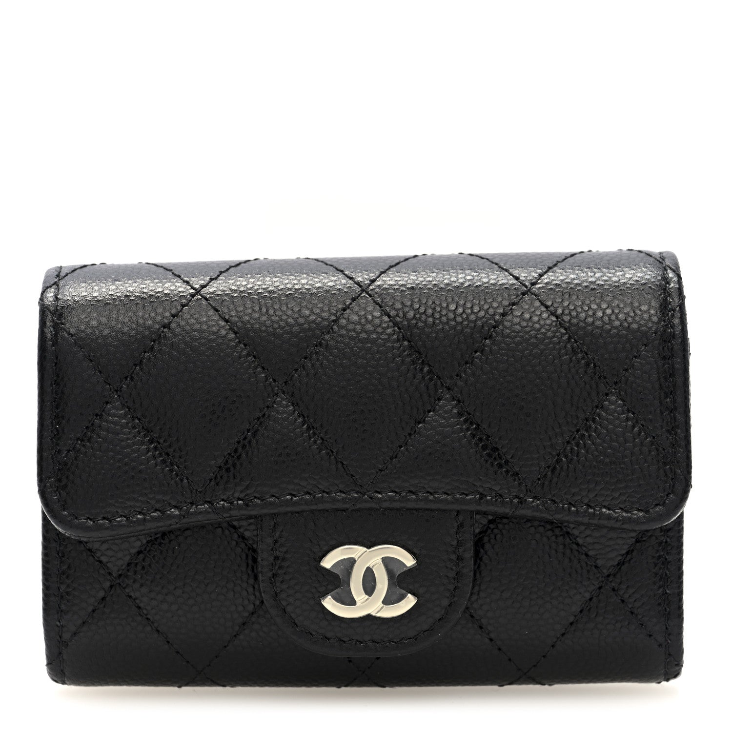 Chanel Caviar Quilted Classic 4 Key Holder Wallet Black 1 of 9