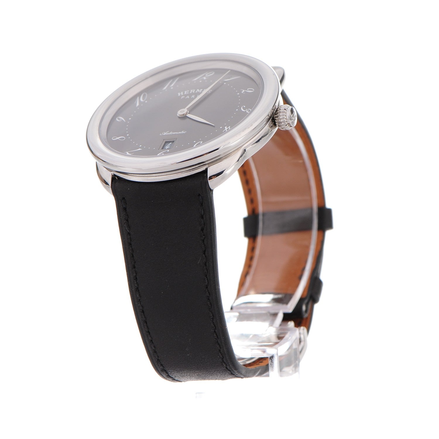 Hermes Stainless Steel Barenia 41mm Arceau Automatic Watch Noir 3 of 9