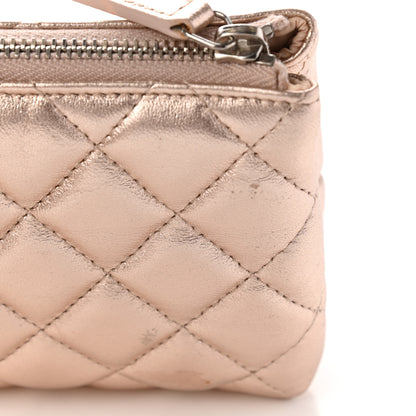 Chanel Metallic Lambskin Quilted Cosmetic Pouch Light Gold 14 of 19