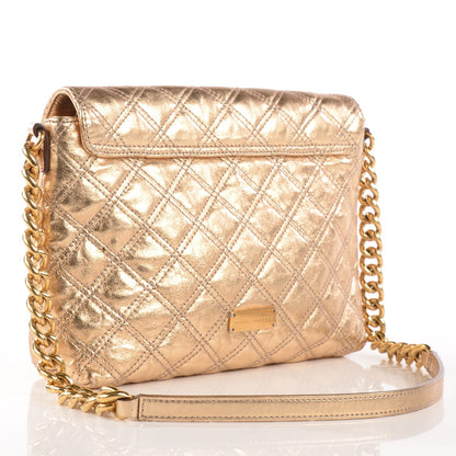 Marc Jacobs Metallic Lambskin Quilted The Large Single Bow Flap Gold 3 of 8
