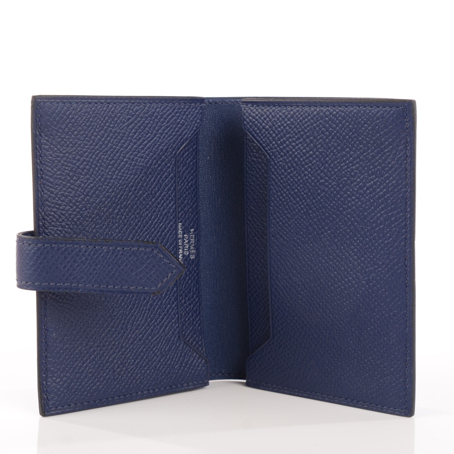 Hermes Epsom Bi Color Bearn Card Holder Wallet Bleu Sapphire Paradise 7 of 10