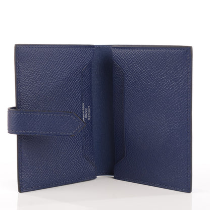 Hermes Epsom Bi Color Bearn Card Holder Wallet Bleu Sapphire Paradise 7 of 10