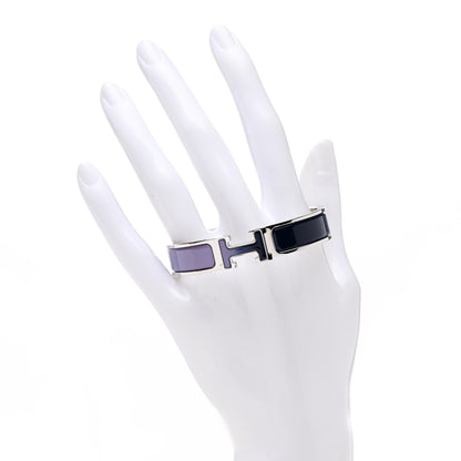 Hermes Enamel Narrow Fusion Clic Clac H Bracelet PM Lilas Ultramarine 2 of 6