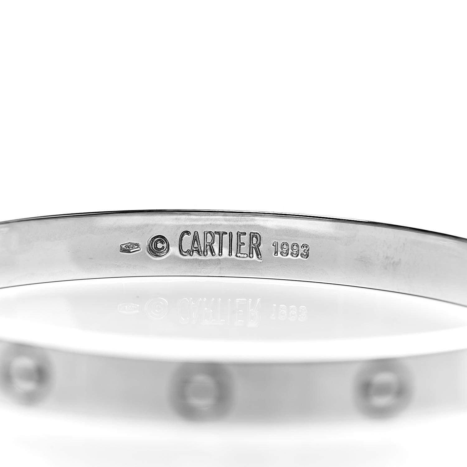 Cartier 18K White Gold LOVE Bracelet 17 4 of 6