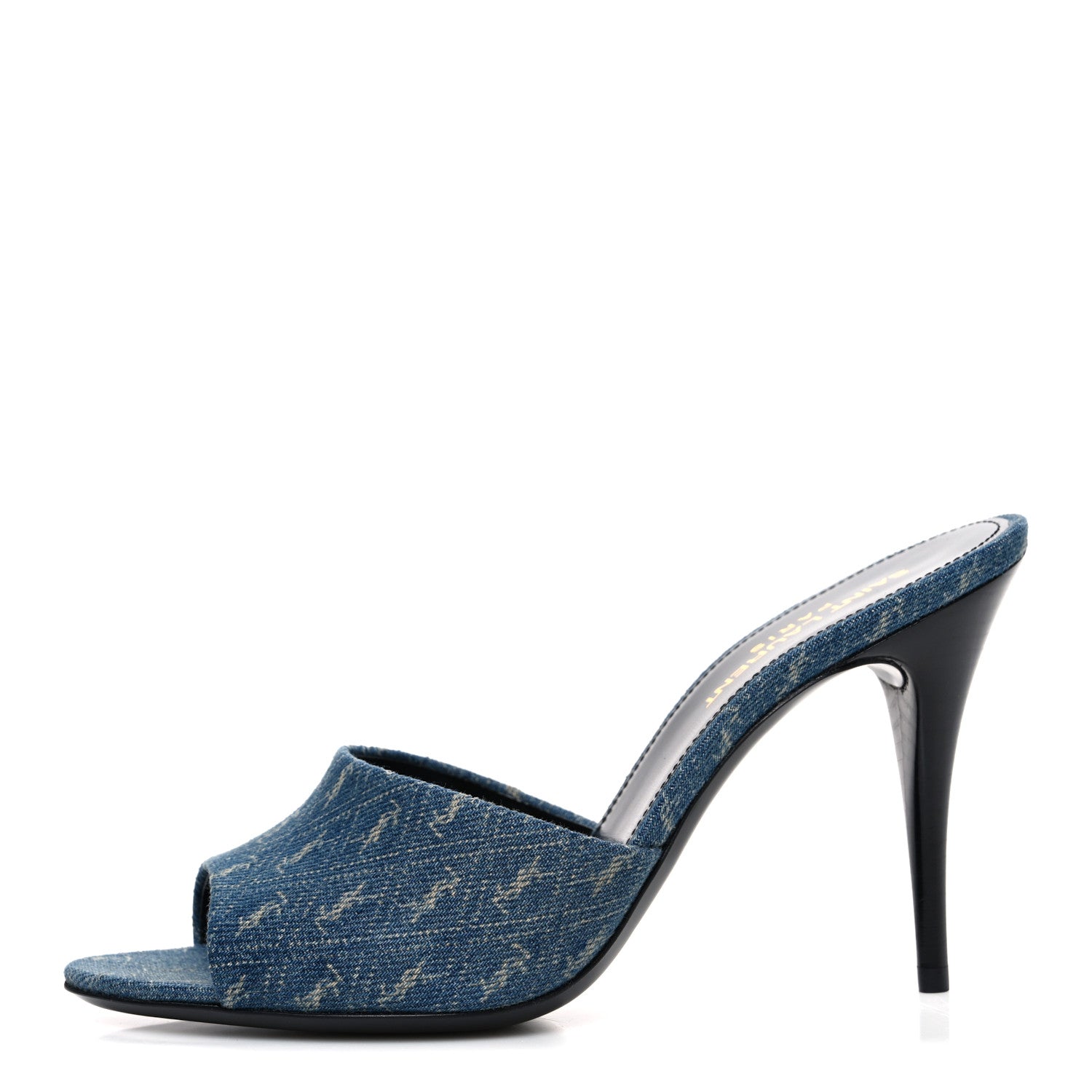 Saint Laurent Denim Monogram La 16 Mule Sandals 38 Blue Jeans 1 of 11