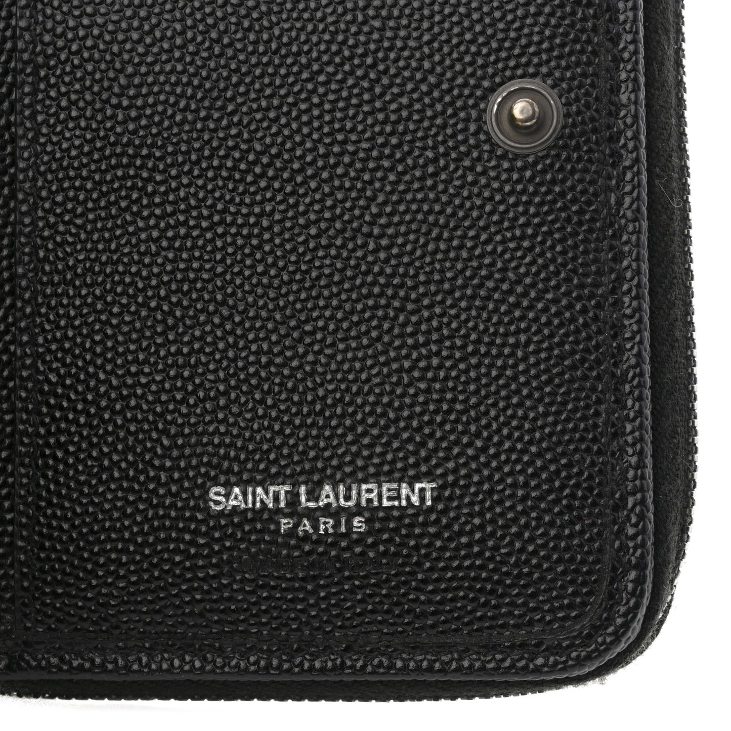 Grain De Poudre Matelasse Chevron Monogram Monochrome Compact Zip Around Wallet Black