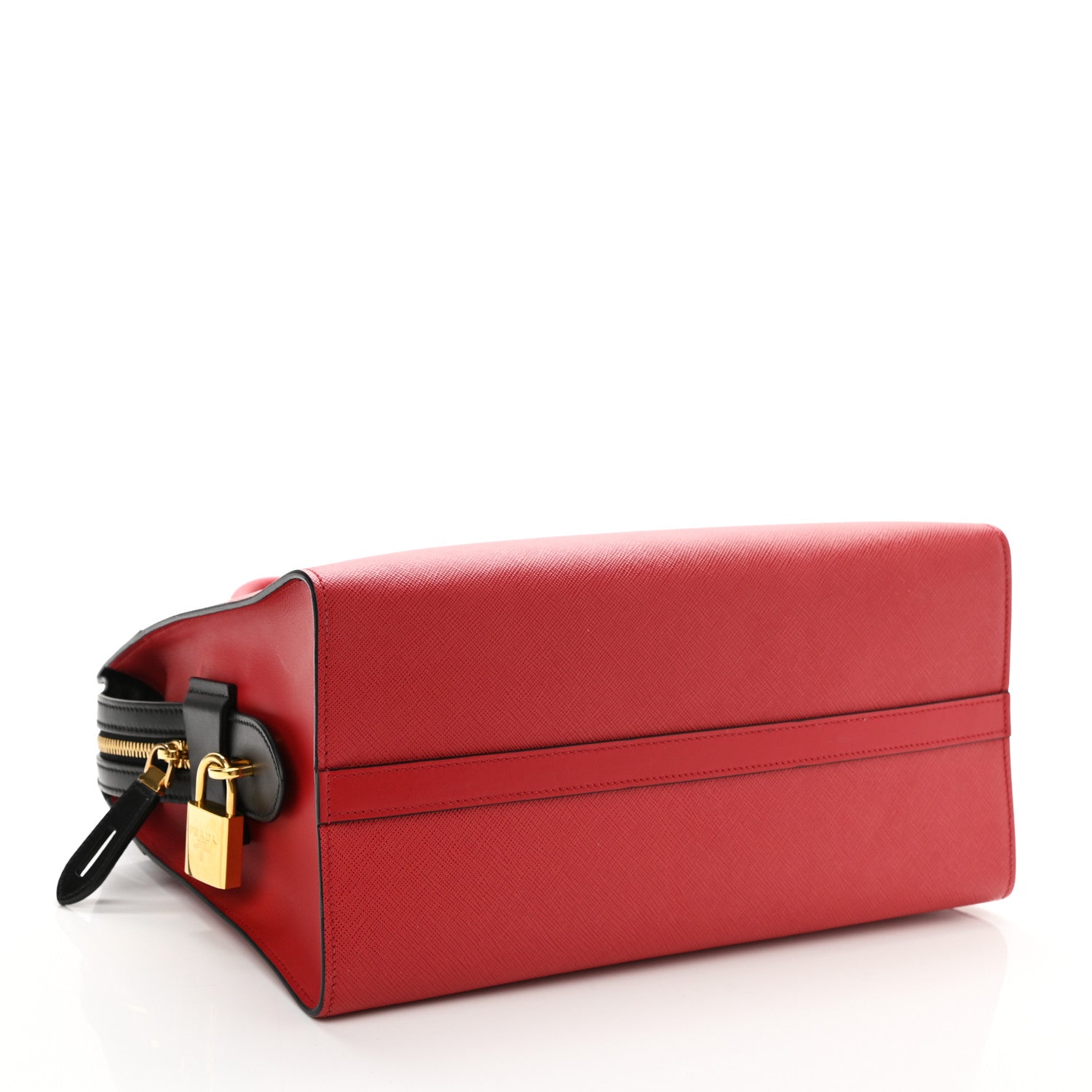 Prada Saffiano City Calfskin Medium Esplanade Fuoco Black 4 of 10
