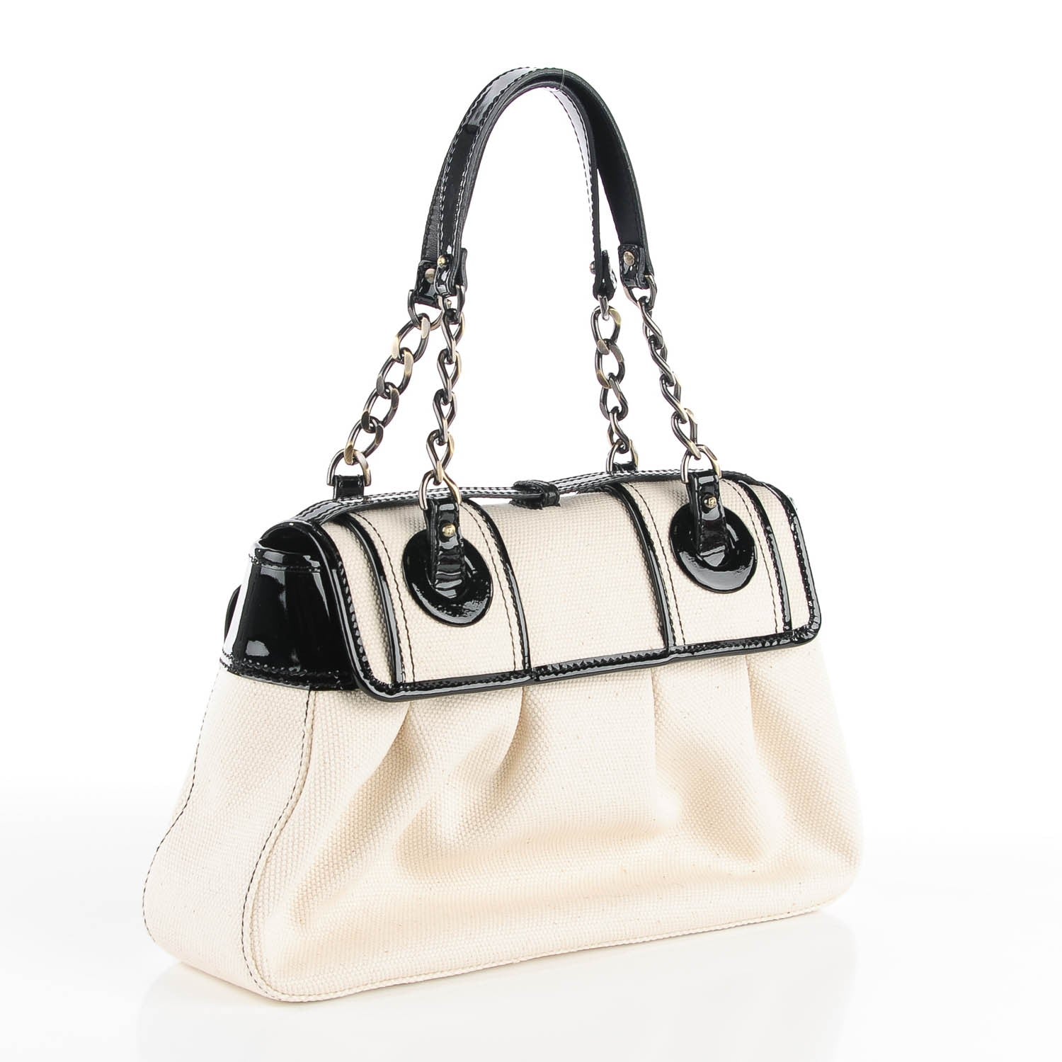 Fendi Canvas Patent B Bag Corda Black 4 of 10
