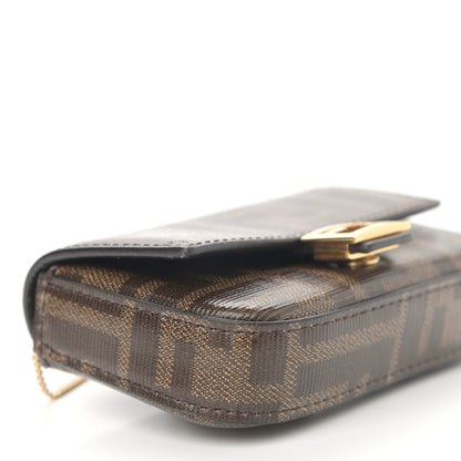 Fendi Glazed Fabric FF 1974 Nano Baguette Charm Mogano Panna 5 of 11