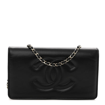 Chanel Lambskin Quilted Timeless CC Wallet On Chain WOC Black 1 of 13