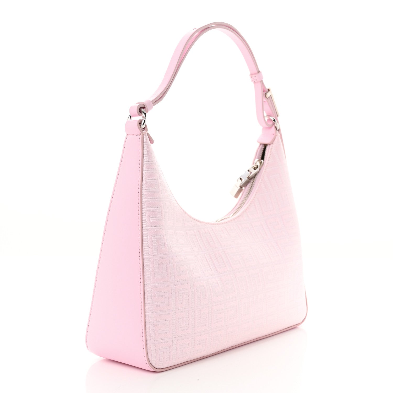 Givenchy Coated Canvas Logo 4G Embossed Small Moon Cut Out Shoulder Bag Blossom Pink 3 of 10