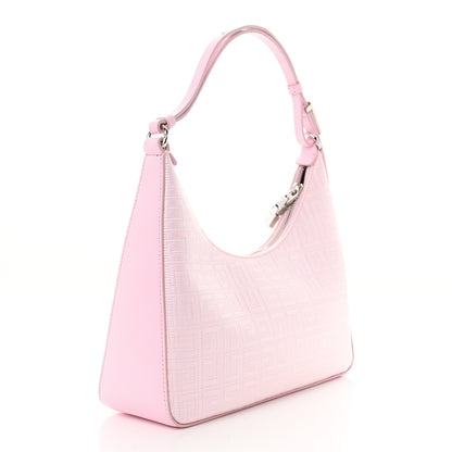 Givenchy Coated Canvas Logo 4G Embossed Small Moon Cut Out Shoulder Bag Blossom Pink 3 of 10