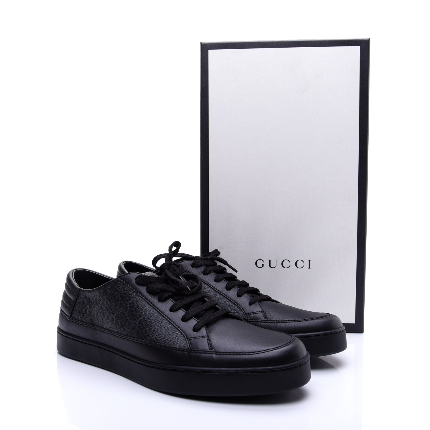 Gucci GG Supreme Monogram Mens Low Top Sneakers 9.5 Black 13 of 13