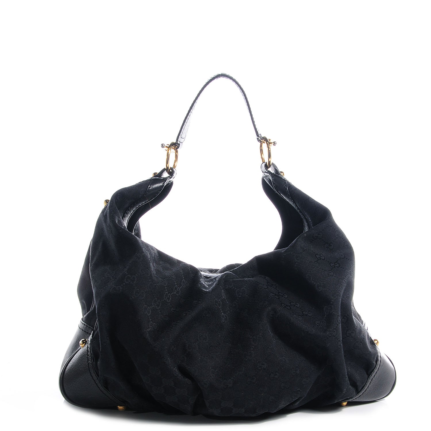 Gucci Monogram Large Jockey Hobo Black 1 of 7