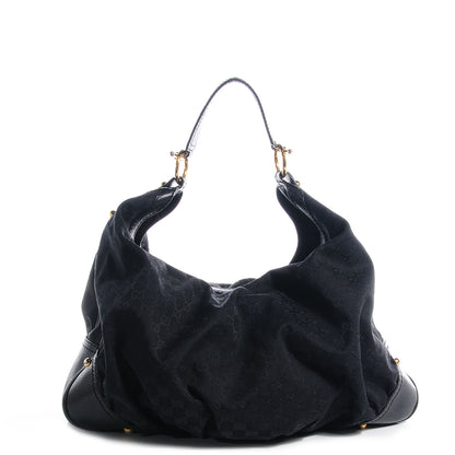Gucci Monogram Large Jockey Hobo Black 1 of 7