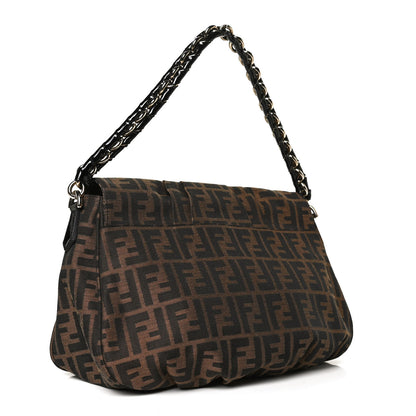 Fendi Zucca Patent Mia Shoulder Flap Tobacco 3 of 13