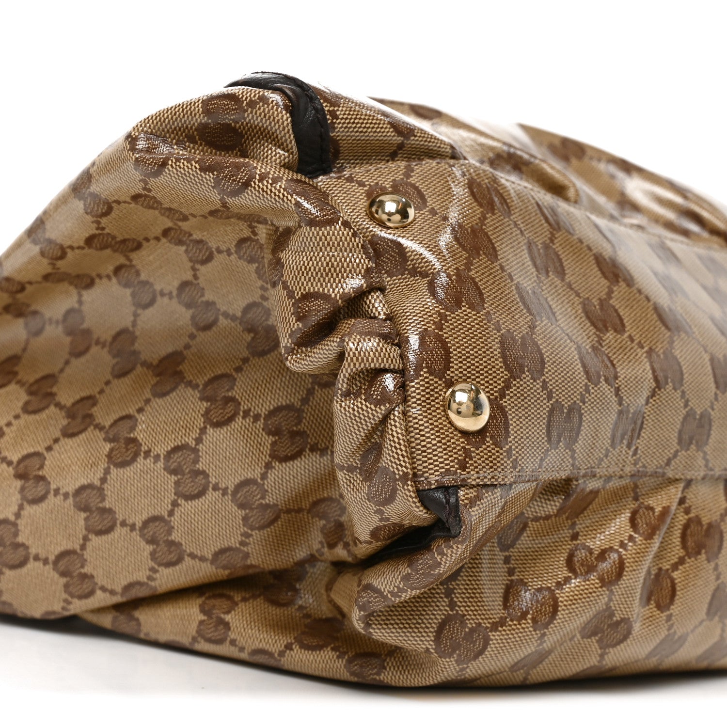 Gucci Crystal Monogram Large D Gold Ring Tote Dark Brown 9 of 11