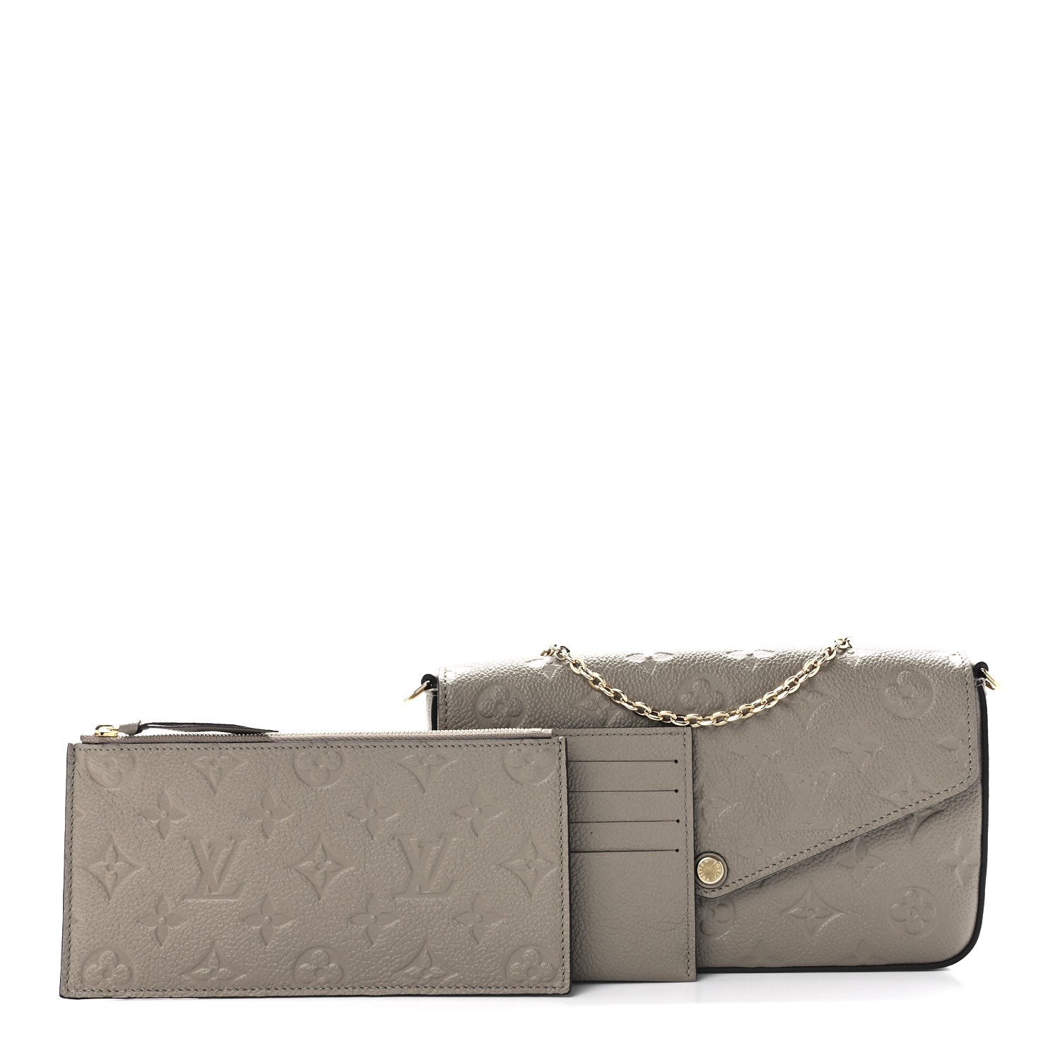 Louis Vuitton Empreinte Pochette Felicie Chain Wallet Tourterelle 1 of 14