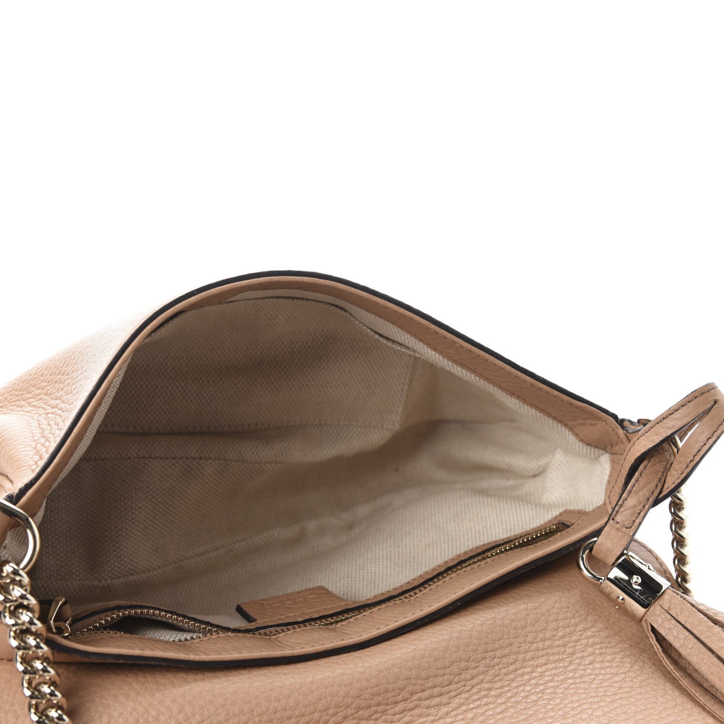 Pebbled Calfskin Medium Soho Flap Crossbody Camelia