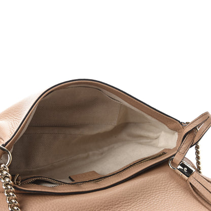 Gucci Pebbled Calfskin Medium Soho Flap Crossbody Camelia 5 of 10