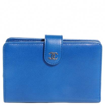 Chanel Caviar Sevruga Zip Pocket Wallet Dark Blue 1 of 8