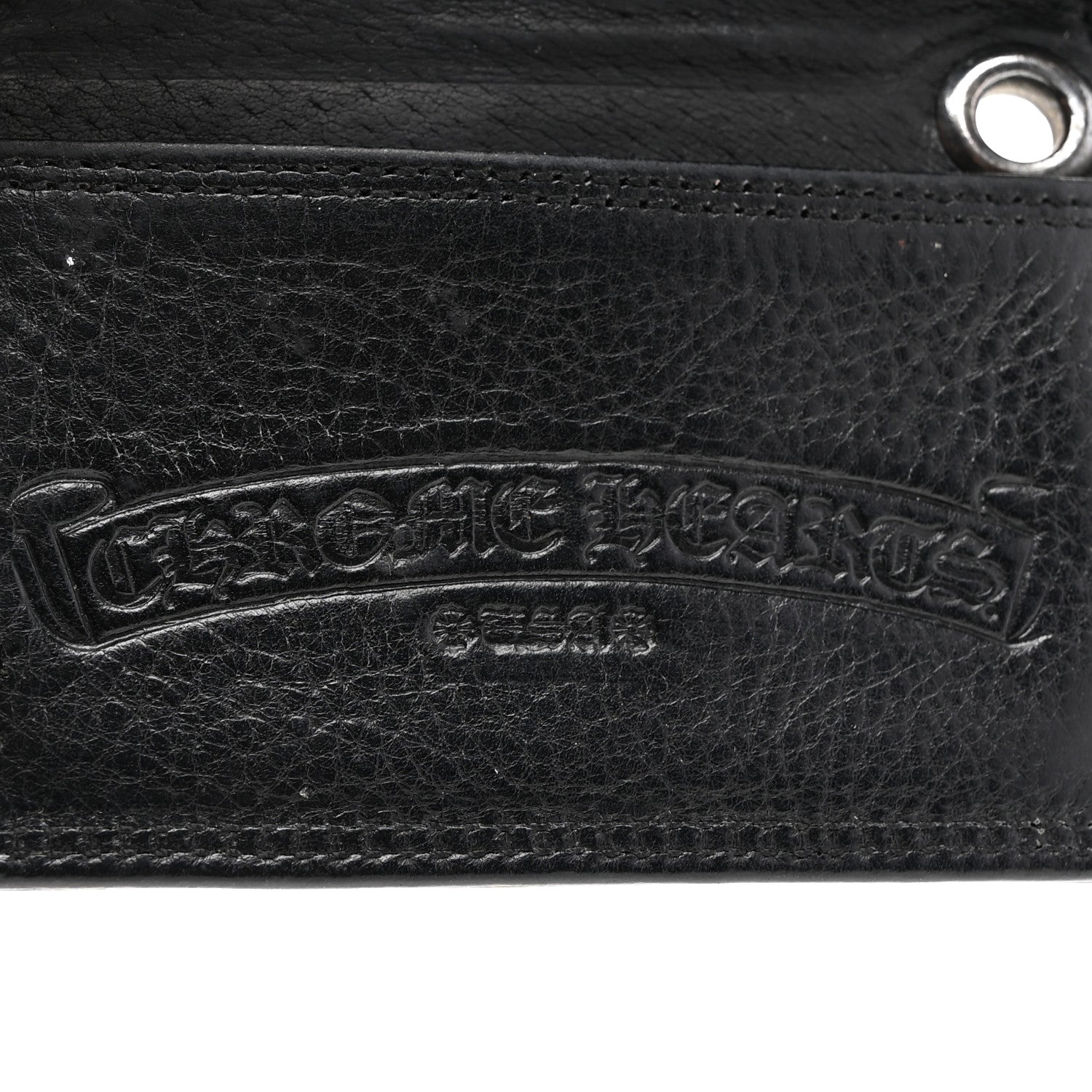 Chrome Hearts Grained Calfskin Grommet Card Holder Black 6 of 9