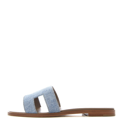 Hermes Denim Canvas Oran Sandals 35 Bleu Clair 1 of 9