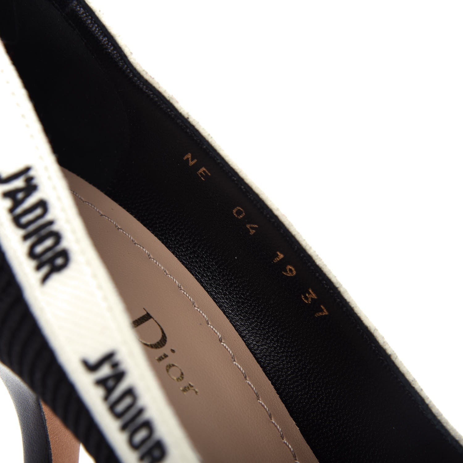 Christian Dior Technical Canvas Ribbon Embroidered J'Adior 100mm Pumps 37 Black 10 of 13