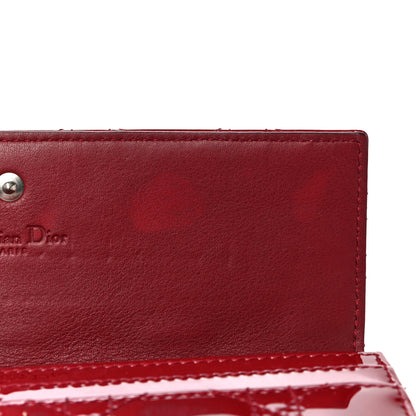 Christian Dior Patent Cannage Rendezvous Chain Wallet Red 10 of 16
