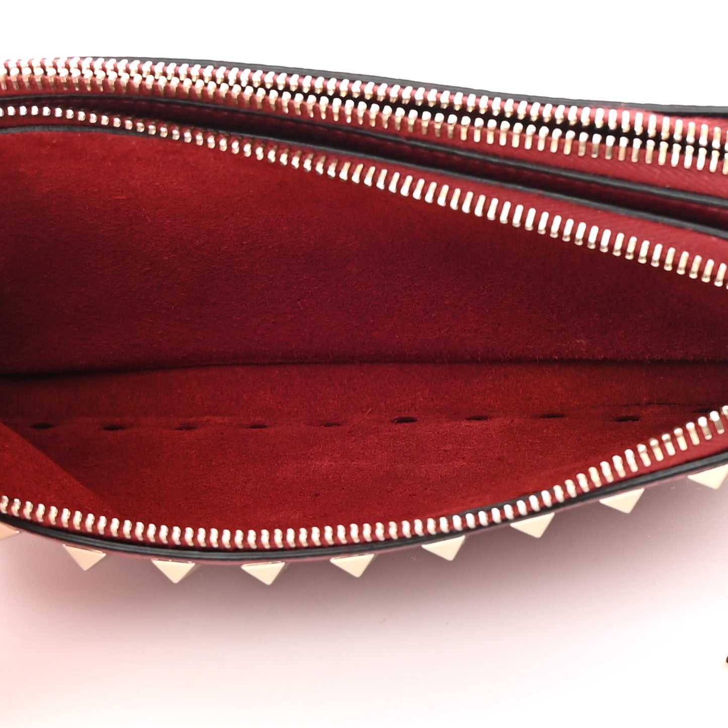 Pebbled Calfskin Rockstud Double Zip Camera Crossbody Bag Rosso Valentino