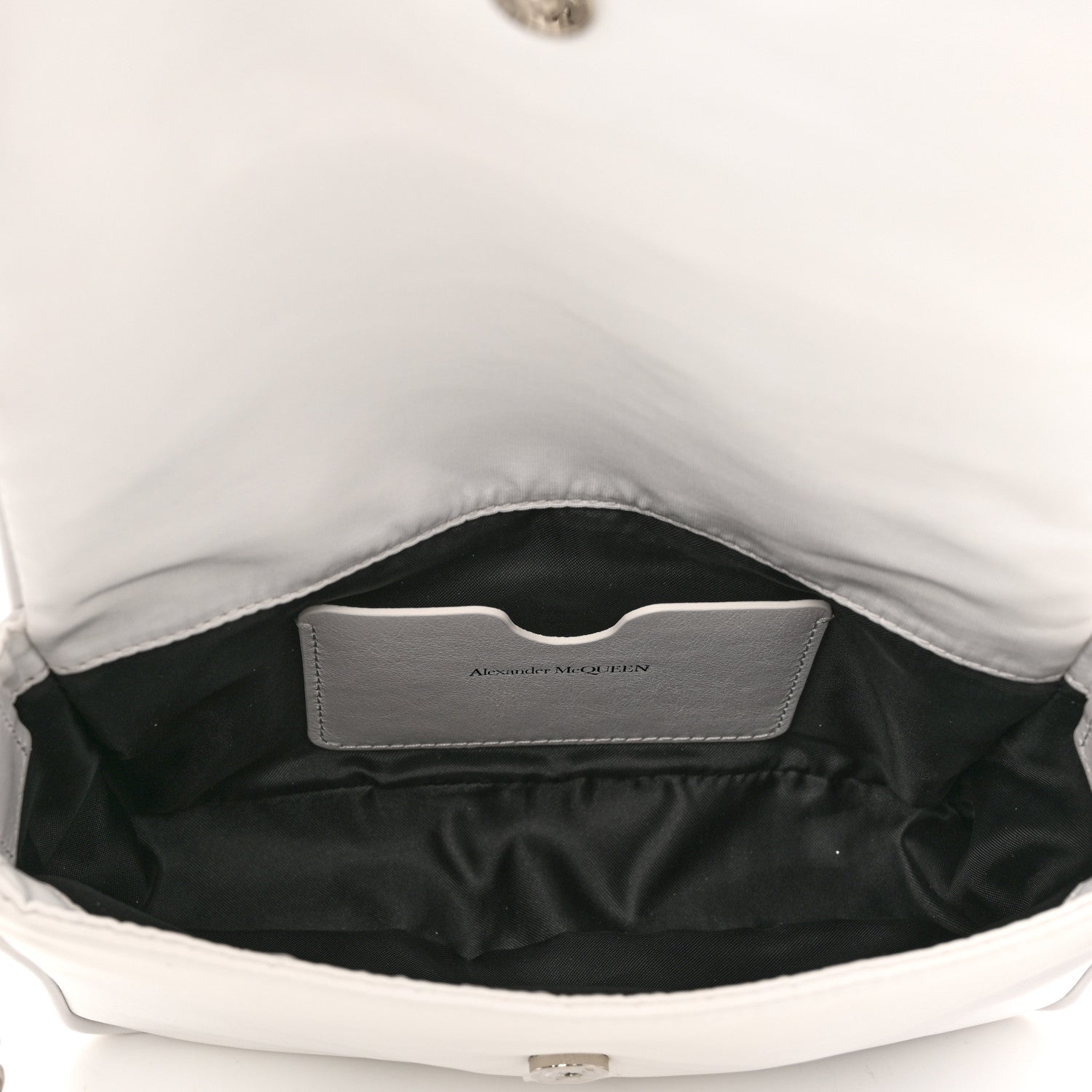 Alexander McQueen Nylon Graffiti Skull Small Crossbody Bag White Black 5 of 11