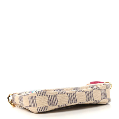 Louis Vuitton Damier Azur 2021 Christmas Animation Hollywood Mini Pochette Accessories Fuchsia 4 of 8