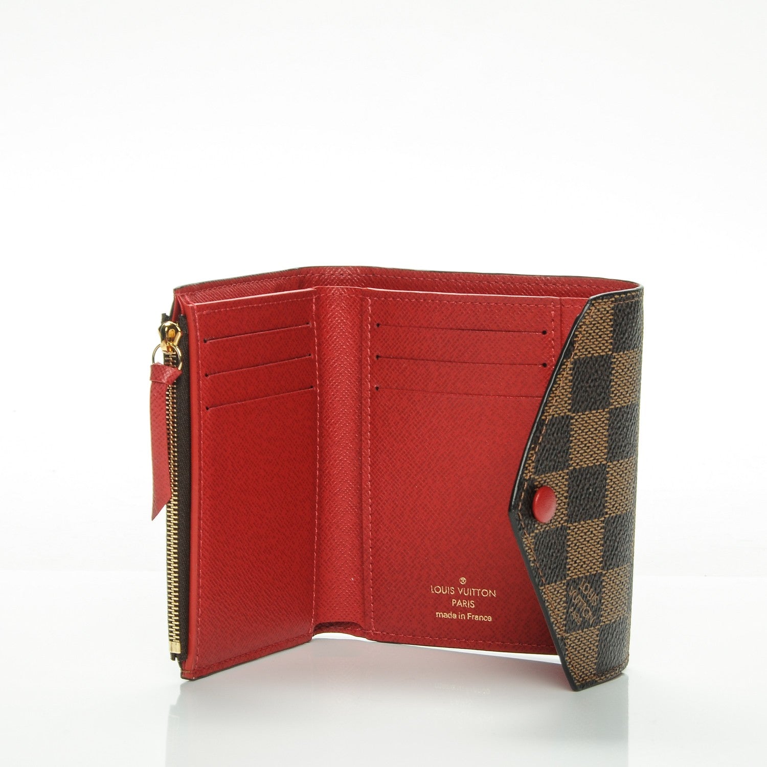 Louis Vuitton Damier Ebene Victorine Wallet Red 6 of 6