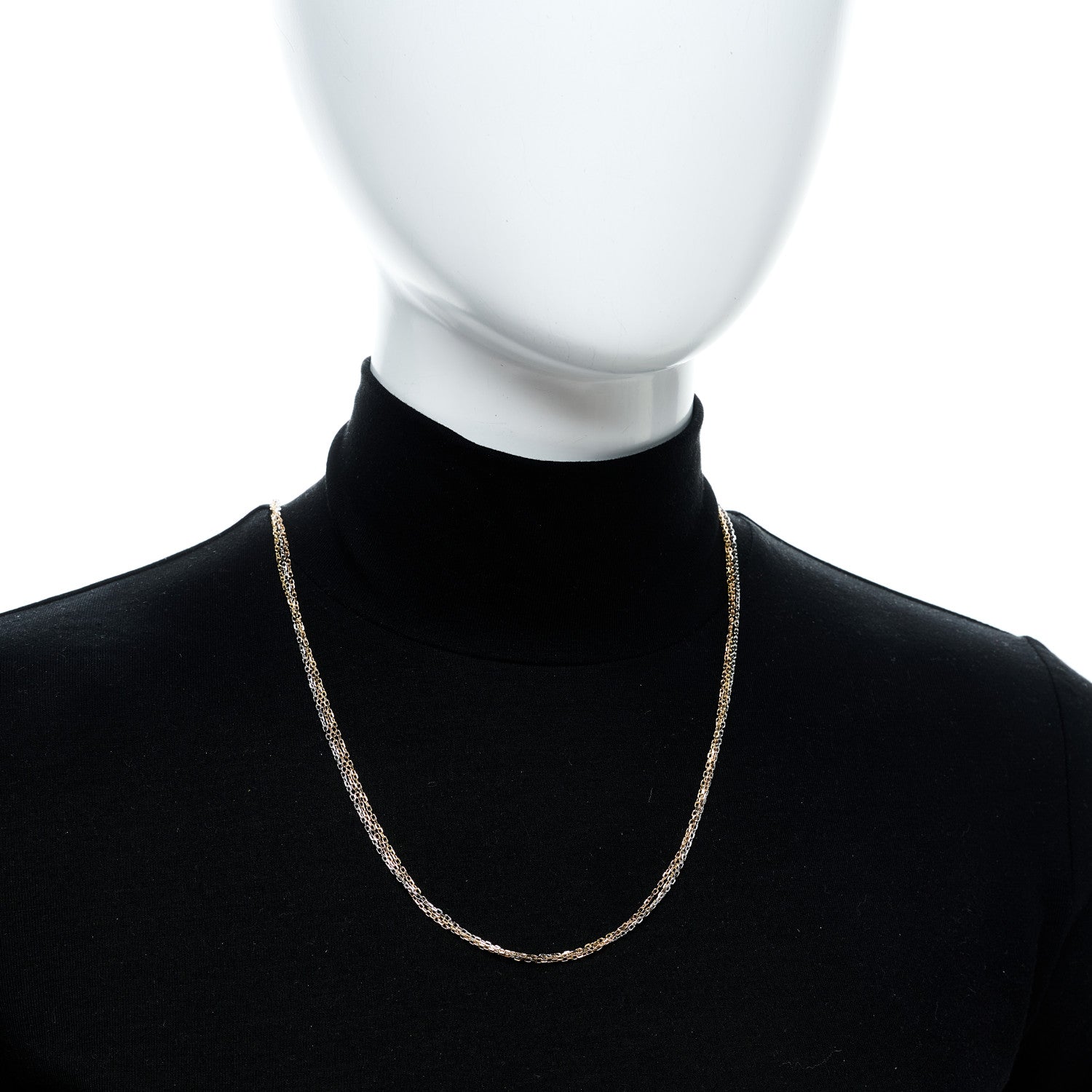 Cartier 18K Pink Yellow White Gold Three Chain Necklace 2 of 6