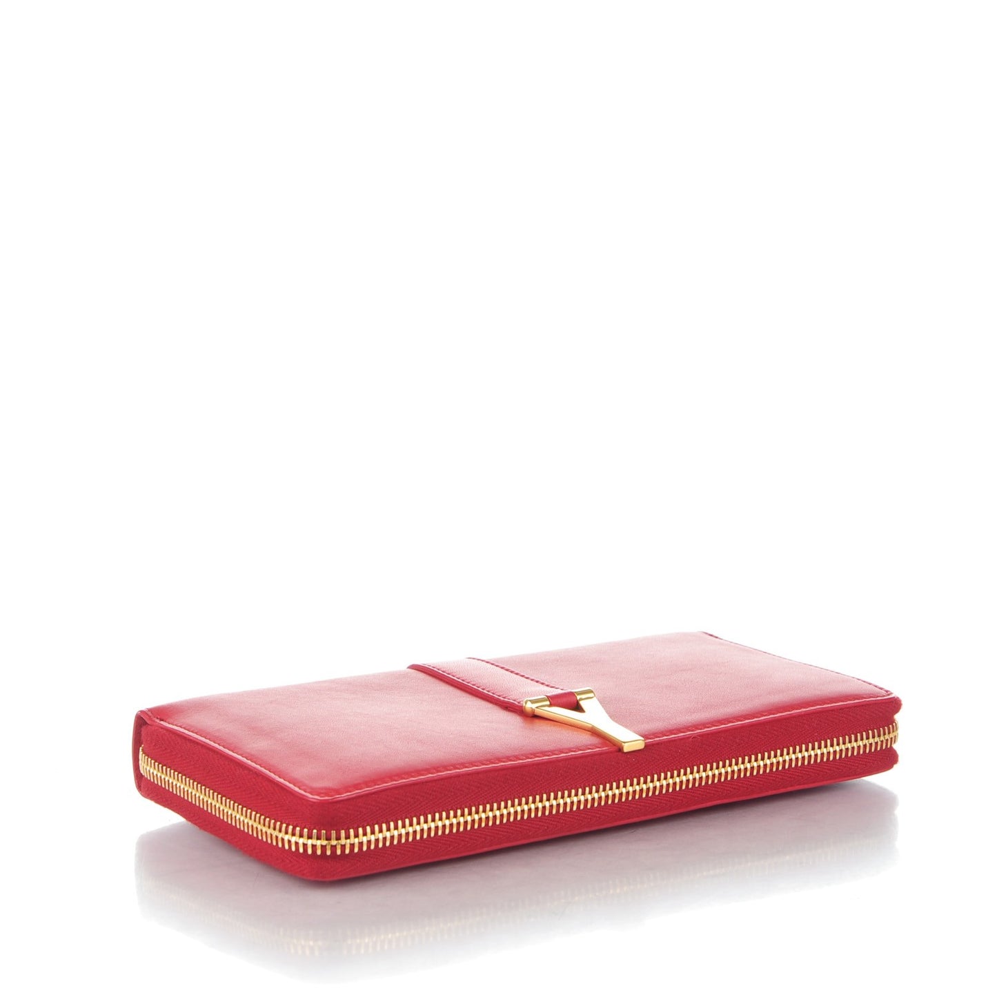 Calfskin Classic Y Ligne Zip Around Wallet Red