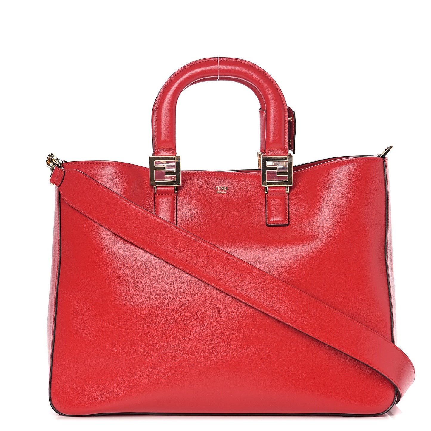 Vitello Glacier Medium FF Tote Rosso Cardinale