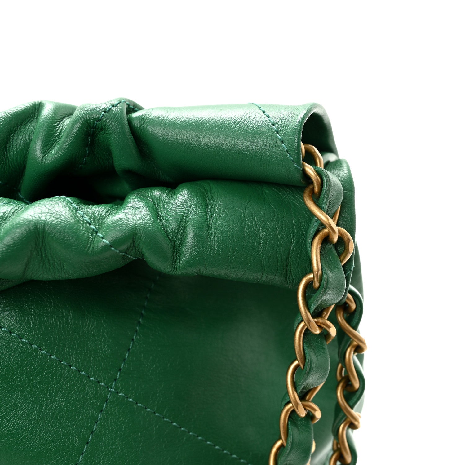 Chanel Shiny Calfskin Quilted Small Chanel 22 Green 13 of 14