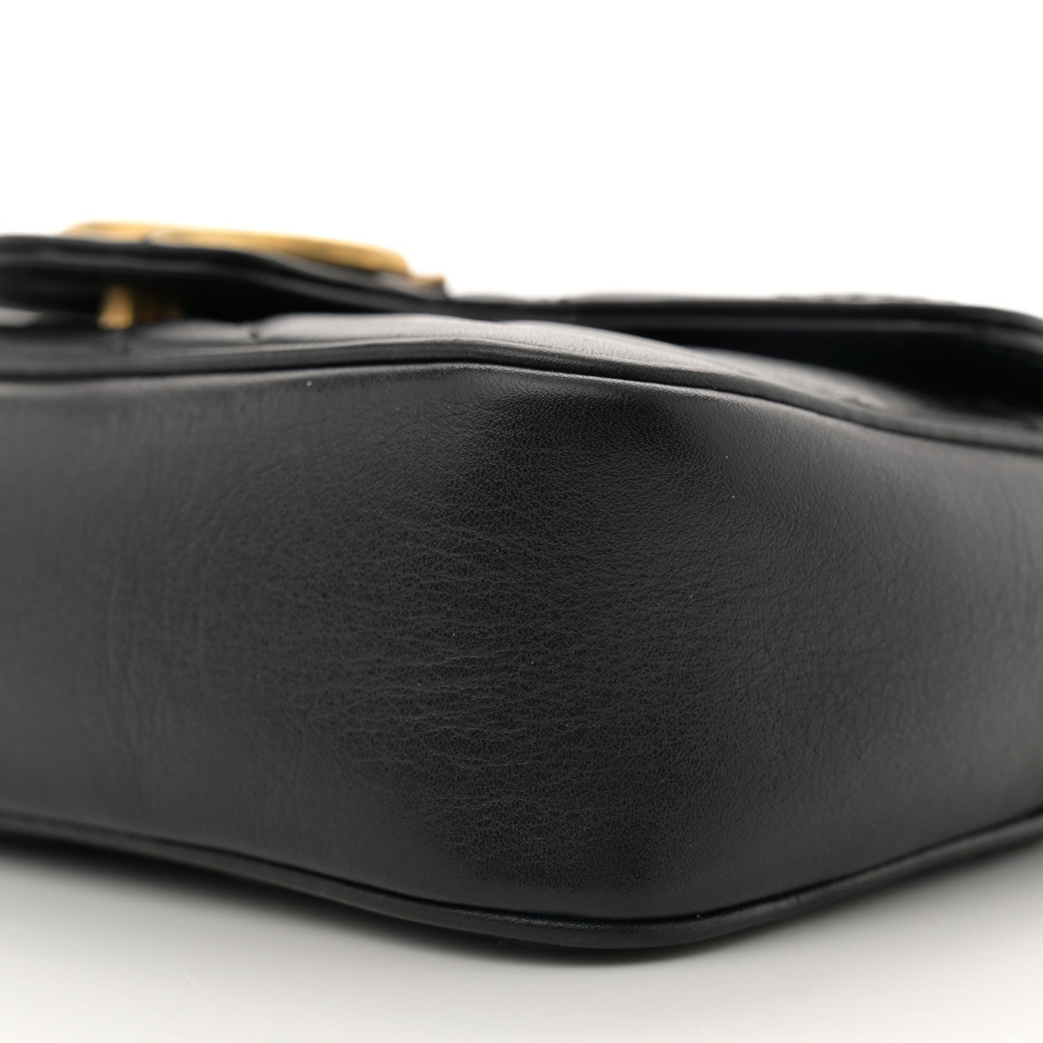 Gucci Calfskin Matelasse Super Mini GG Marmont Shoulder Bag Black 9 of 10