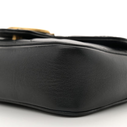 Gucci Calfskin Matelasse Super Mini GG Marmont Shoulder Bag Black 9 of 10