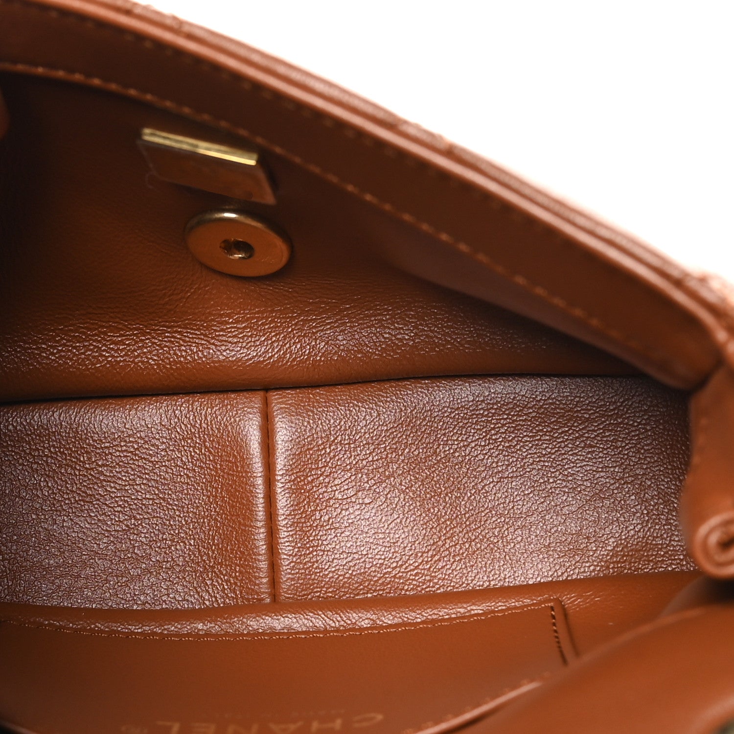 Chanel Lambskin Wenge Quilted Mini Fashion Wood Square Flap Light Brown 5 of 10