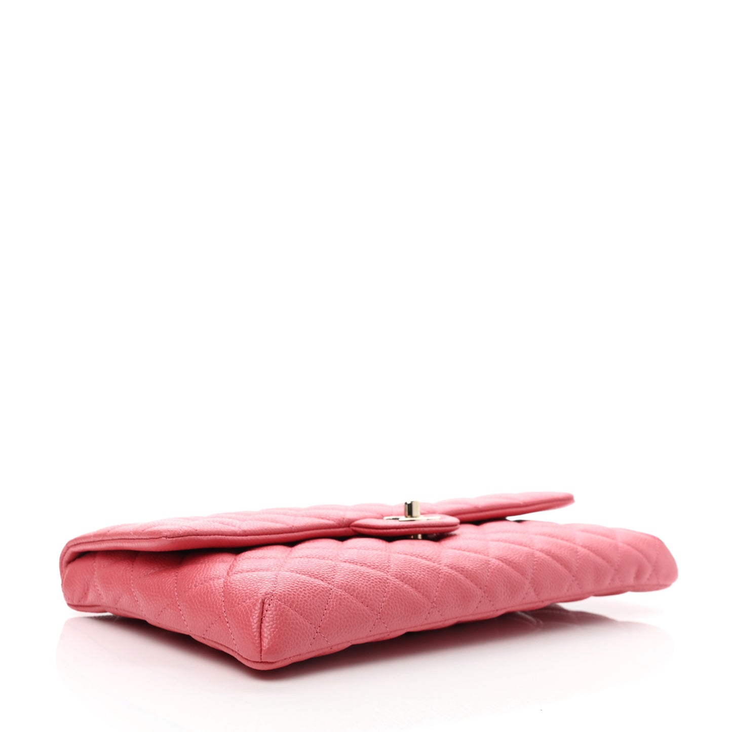 Caviar Quilted Flap Clutch Pink