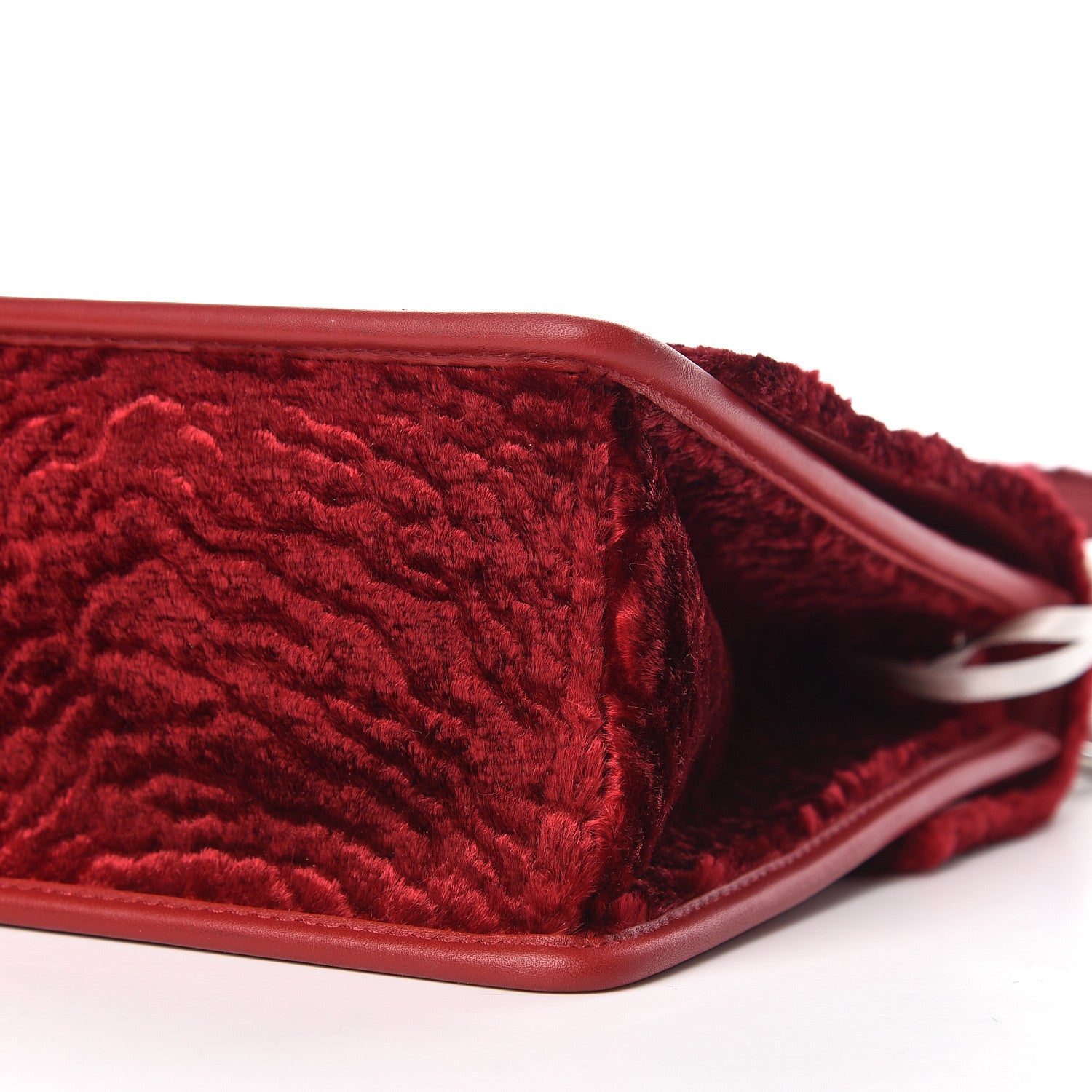 Fendi Velluto Astrakan Vitello Dolce F is Fendi Kan I Shoulder Bag Rosso 10 of 10