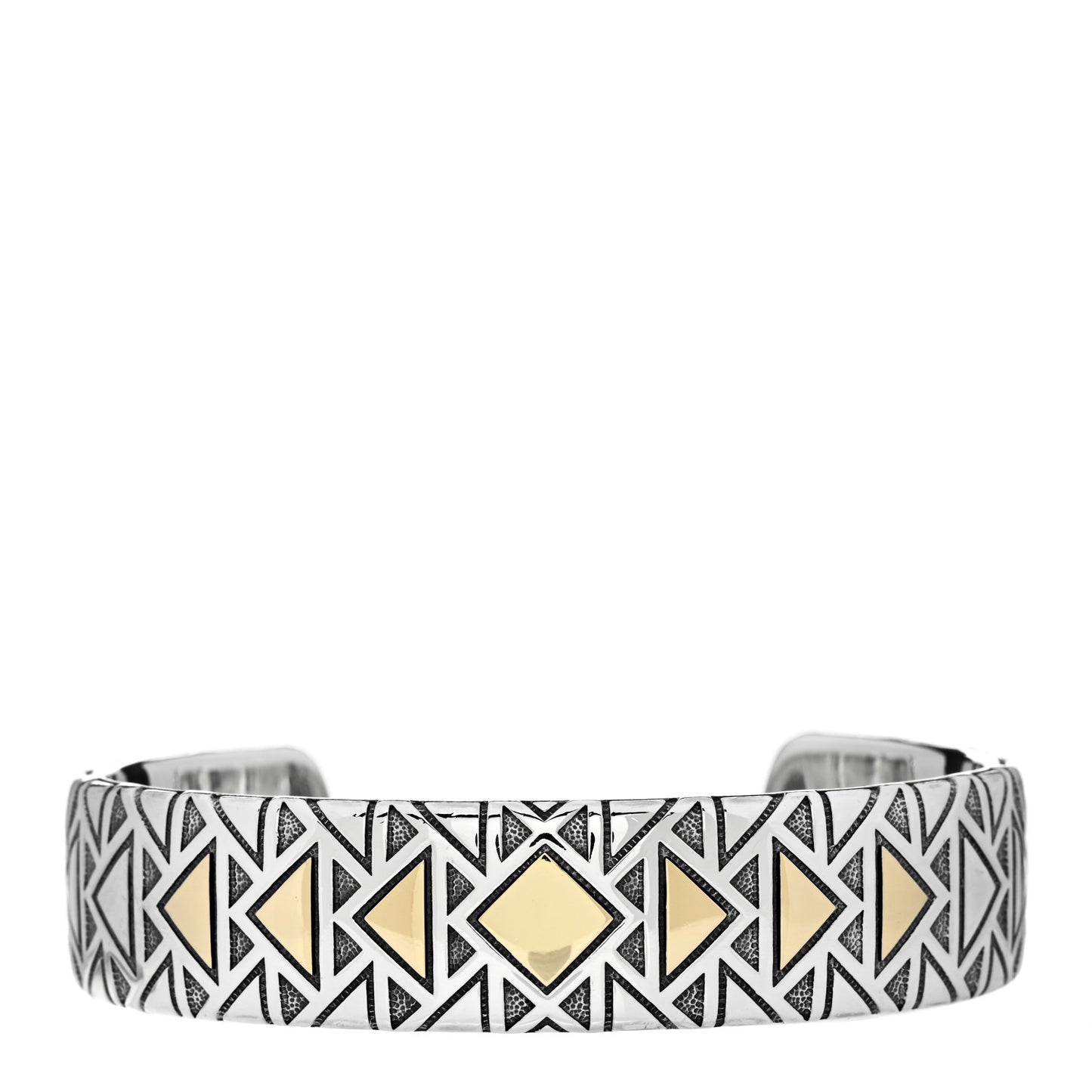 Sterling Silver 18K Yellow Gold Southwest Cuff Bracelet