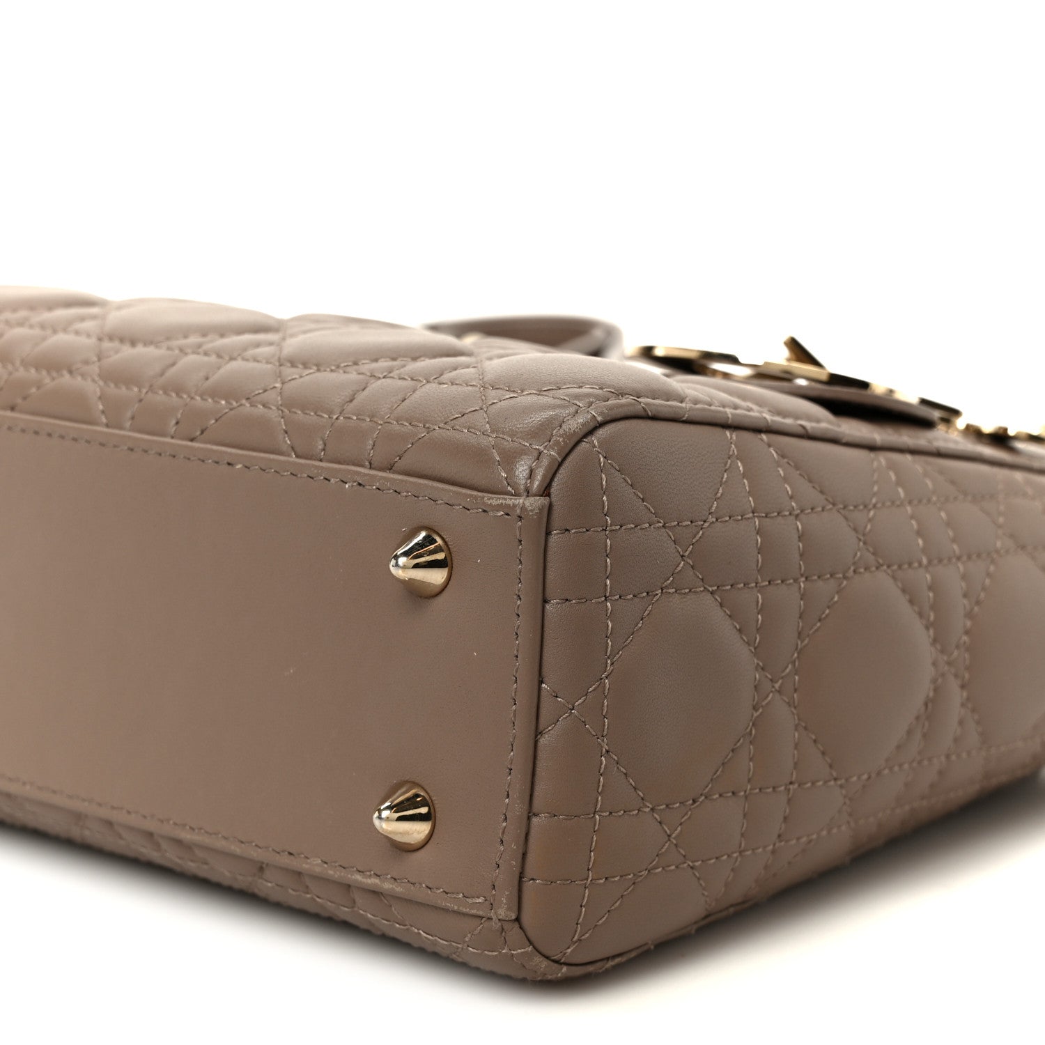 Christian Dior Lambskin Cannage Small My ABCDior Lady Dior Warm Taupe 10 of 11