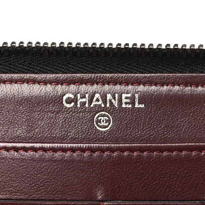 Chanel Lambskin Quilted Large Gusset Zip Around Wallet Black 6 of 10