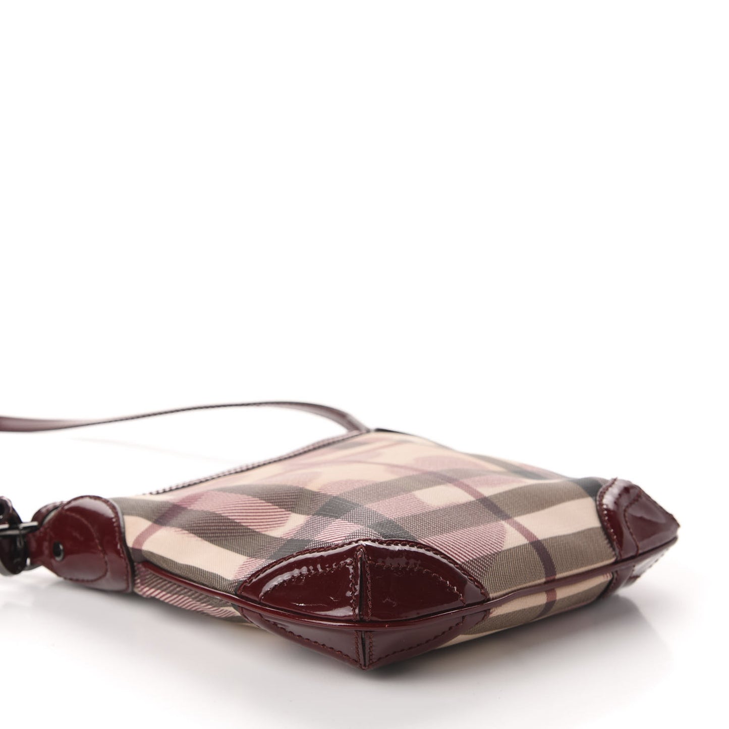 Patent Nova Check Heart Dryden Crossbody Bag Berry Red