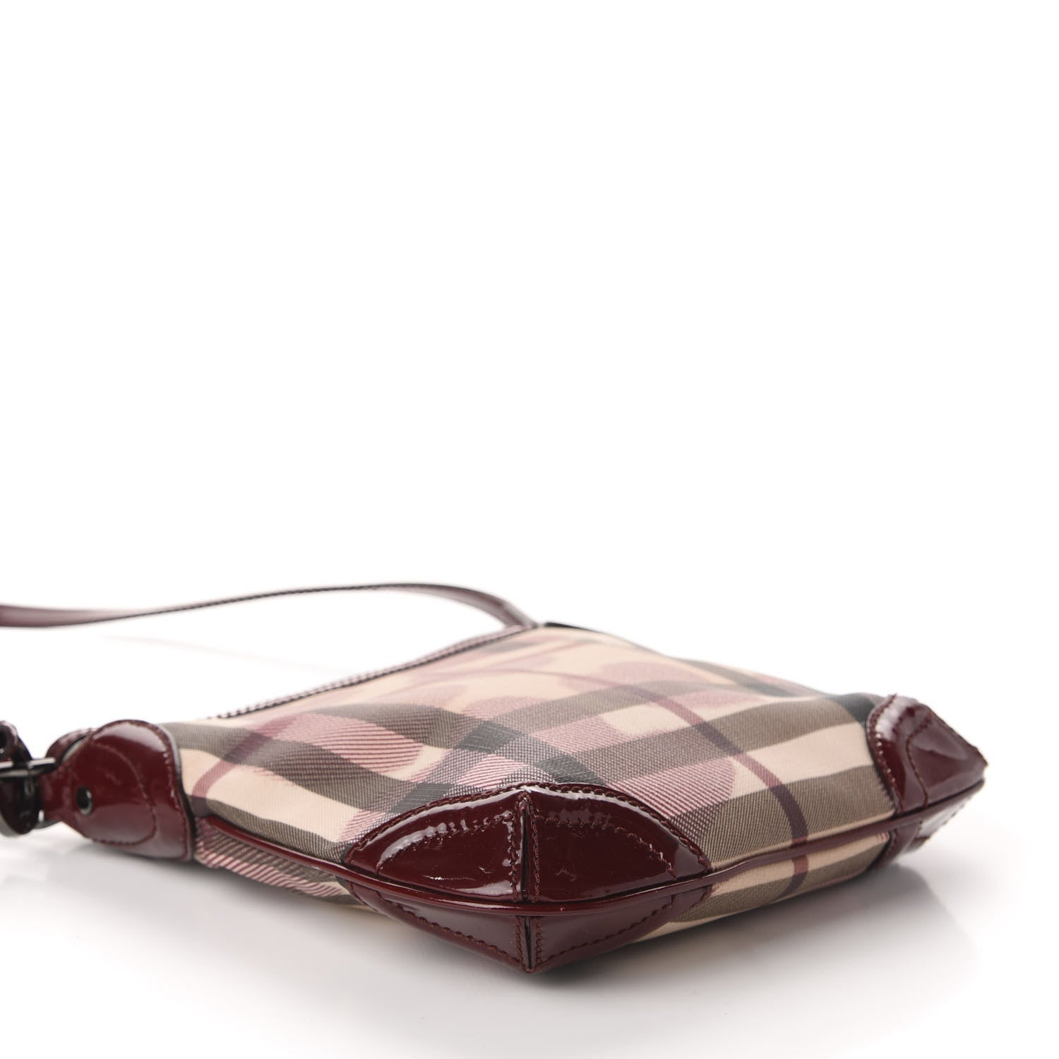 Burberry Patent Nova Check Heart Dryden Crossbody Bag Berry Red 4 of 12